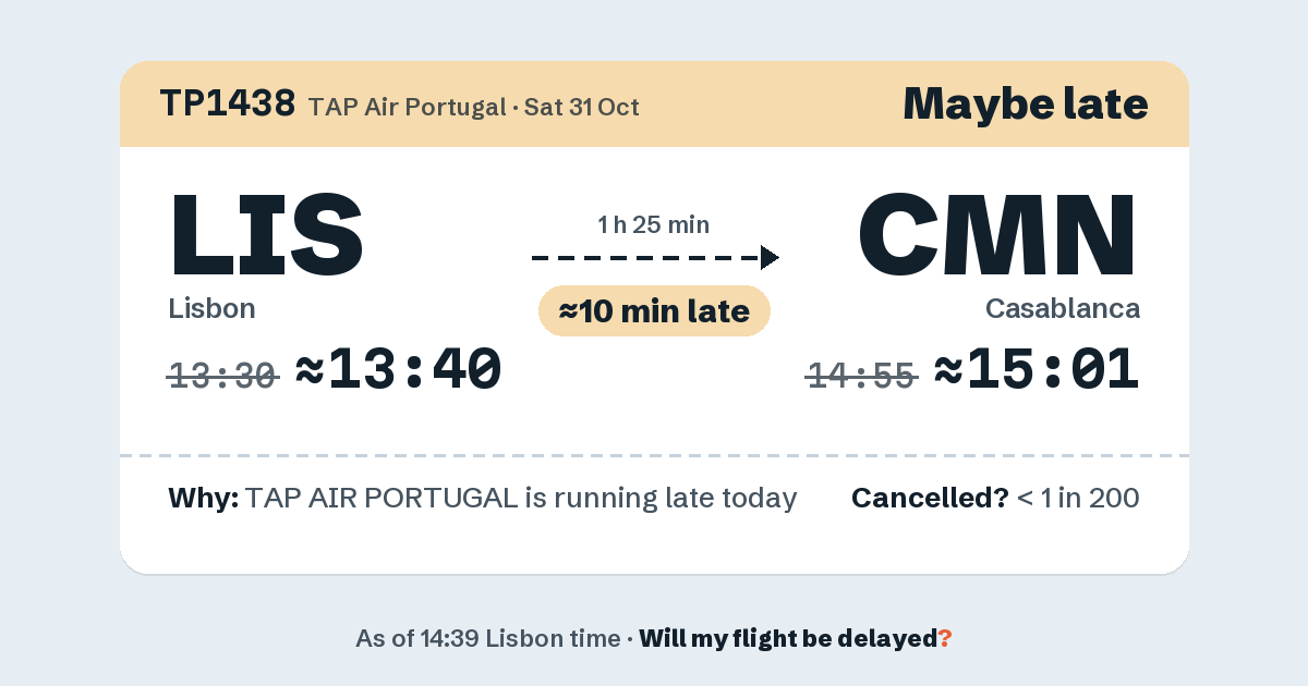 Link preview: TP1438 lands about 15:01