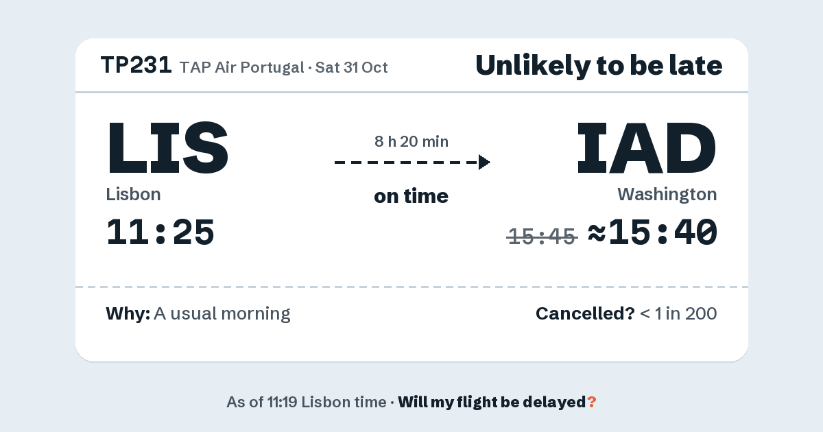 Link preview: TP231 lands about 15:40
