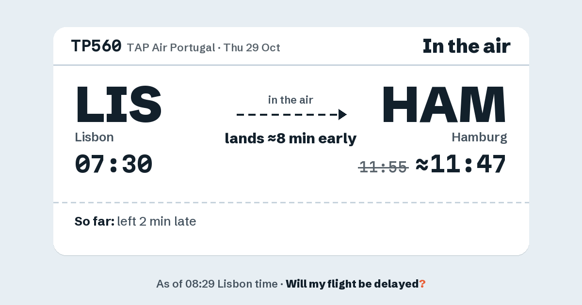 Link preview: TP560 lands about 11:47