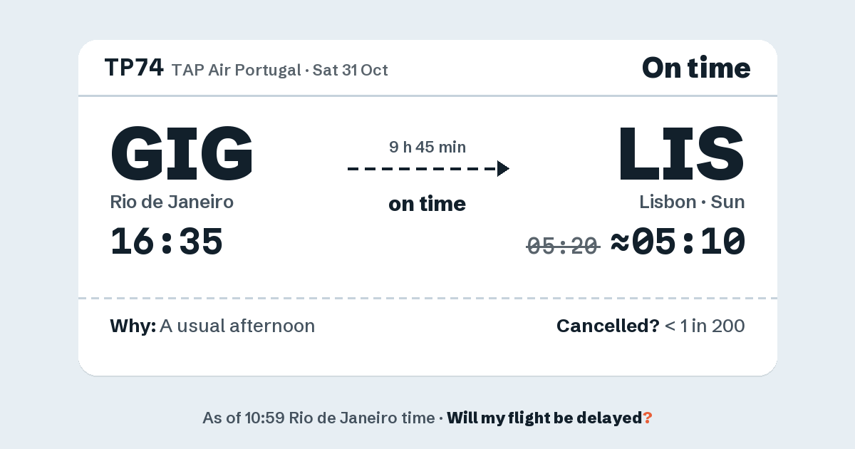 Link preview: TP74 lands about 05:10