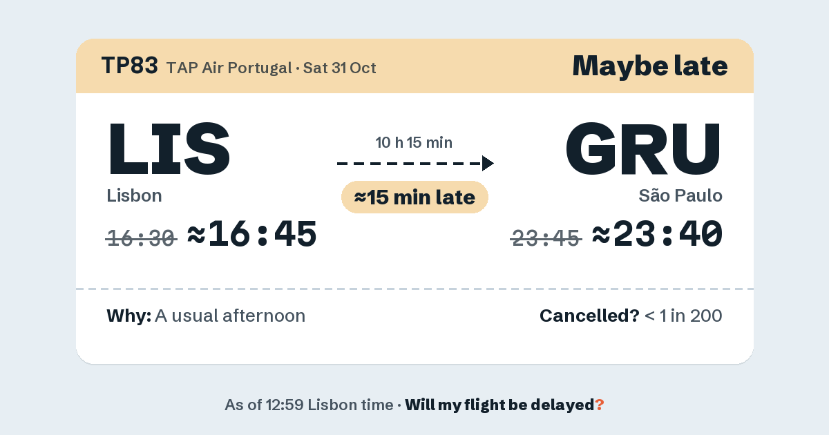 Link preview: TP83 lands about 23:40