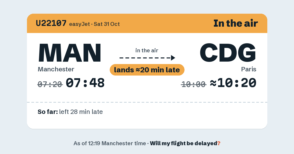 Link preview: U22107 lands about 10:18