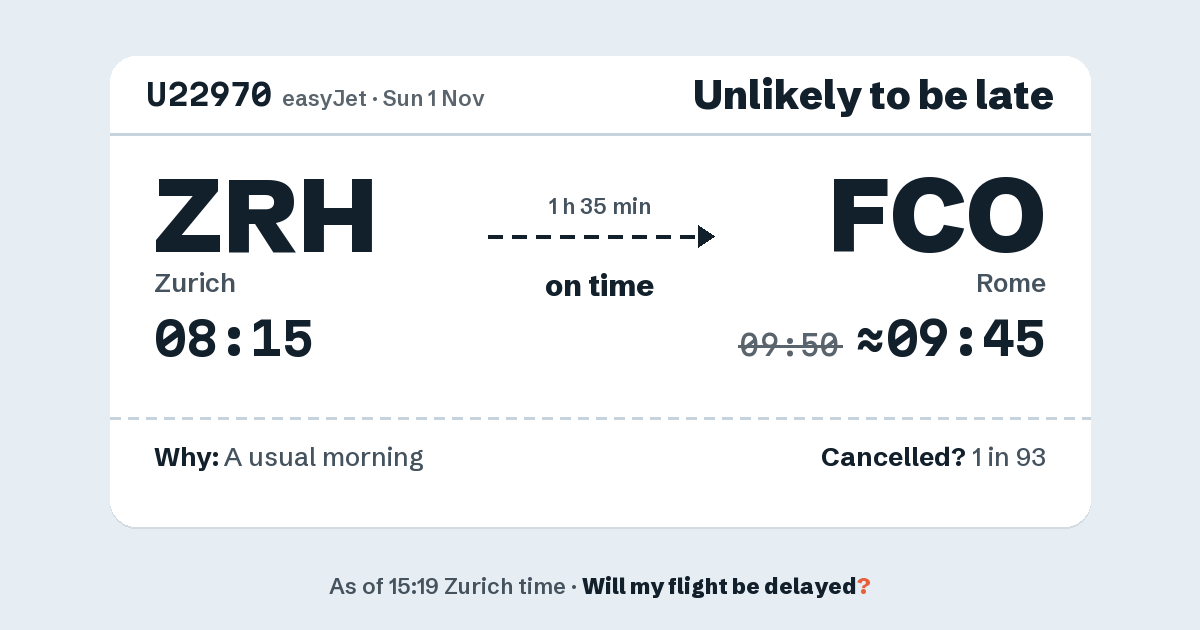 Link preview: U22970 lands about 09:45