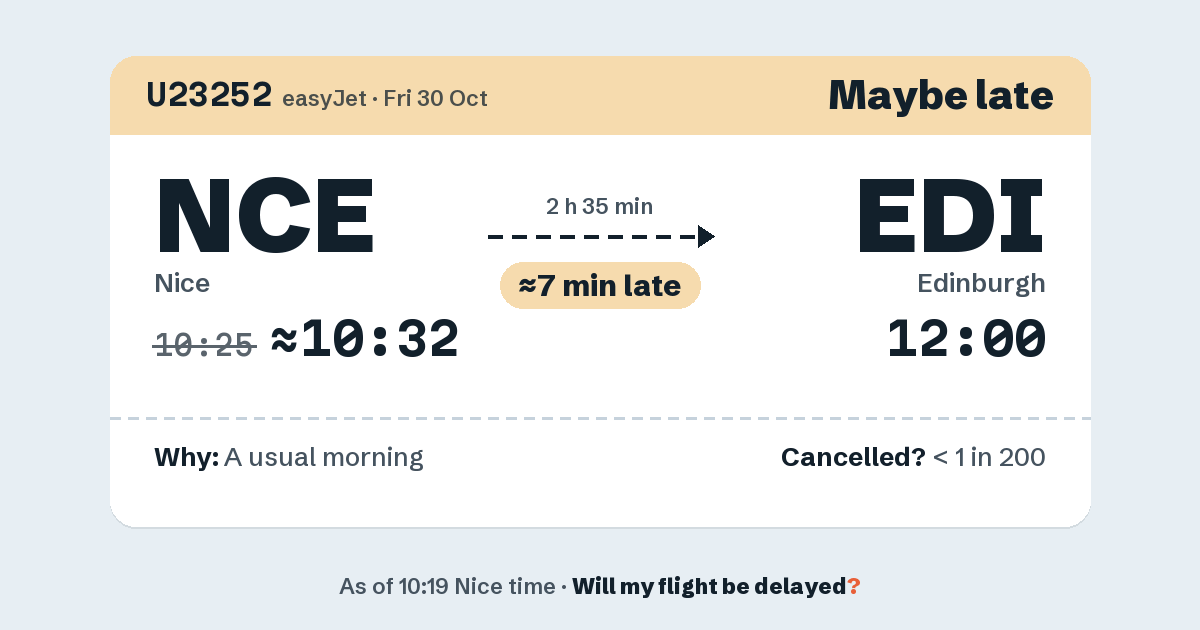 Link preview: U23252 lands about 11:58