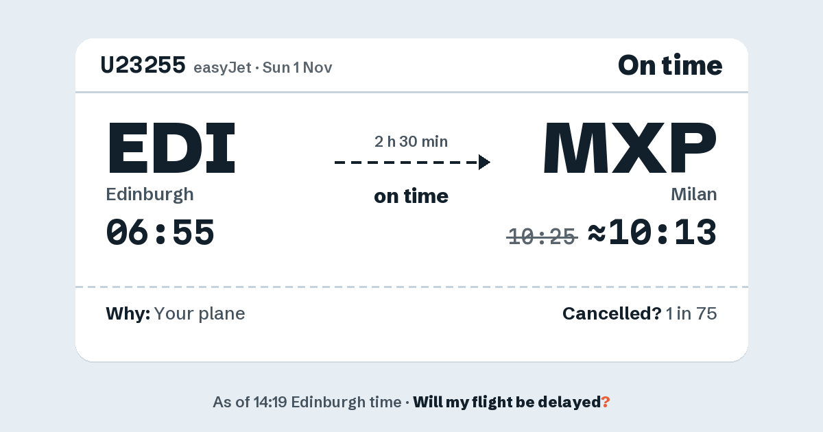 Link preview: U23255 lands about 10:13