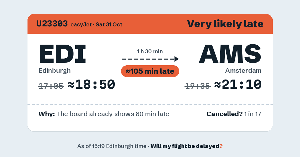 Link preview: U23303 lands about 21:09