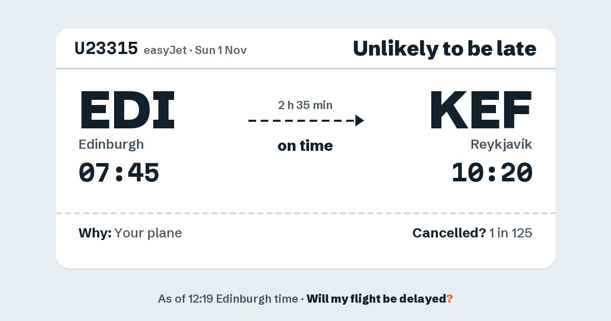 Link preview: U23315 lands about 10:16