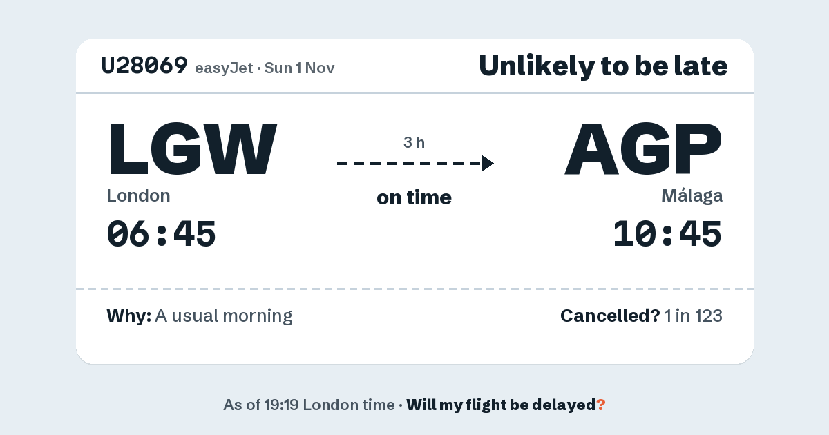 Link preview: U28069 lands about 10:43