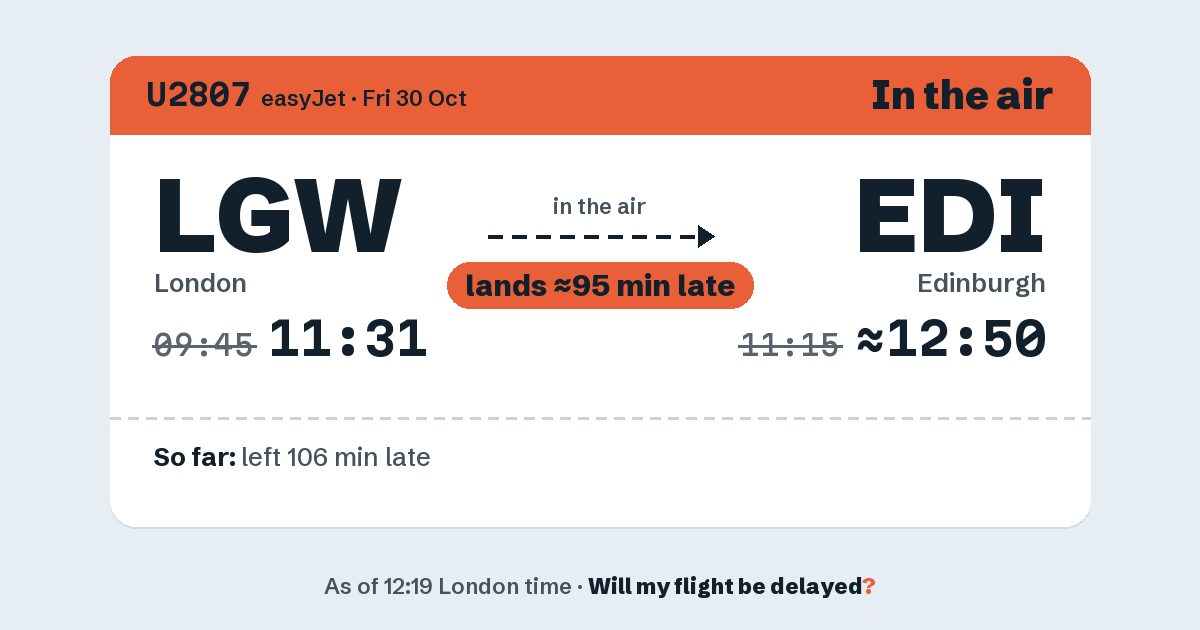 Link preview: U2807 lands about 12:48