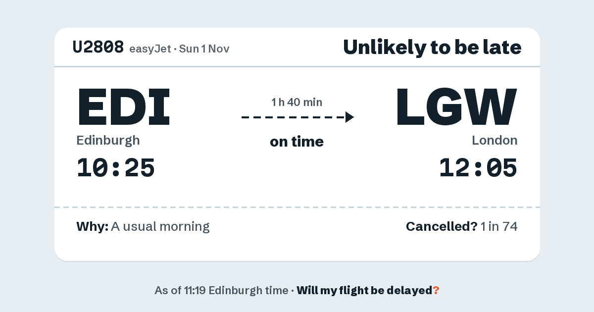 Link preview: U2808 lands about 12:08