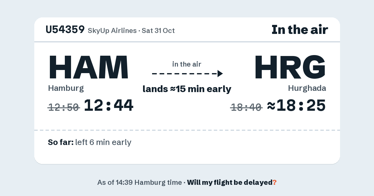 Link preview: U54359 lands about 18:25