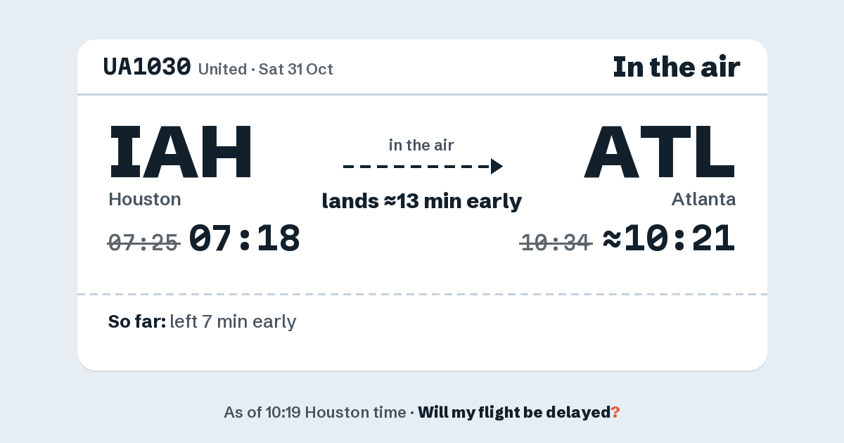 Link preview: UA1030 lands about 10:21