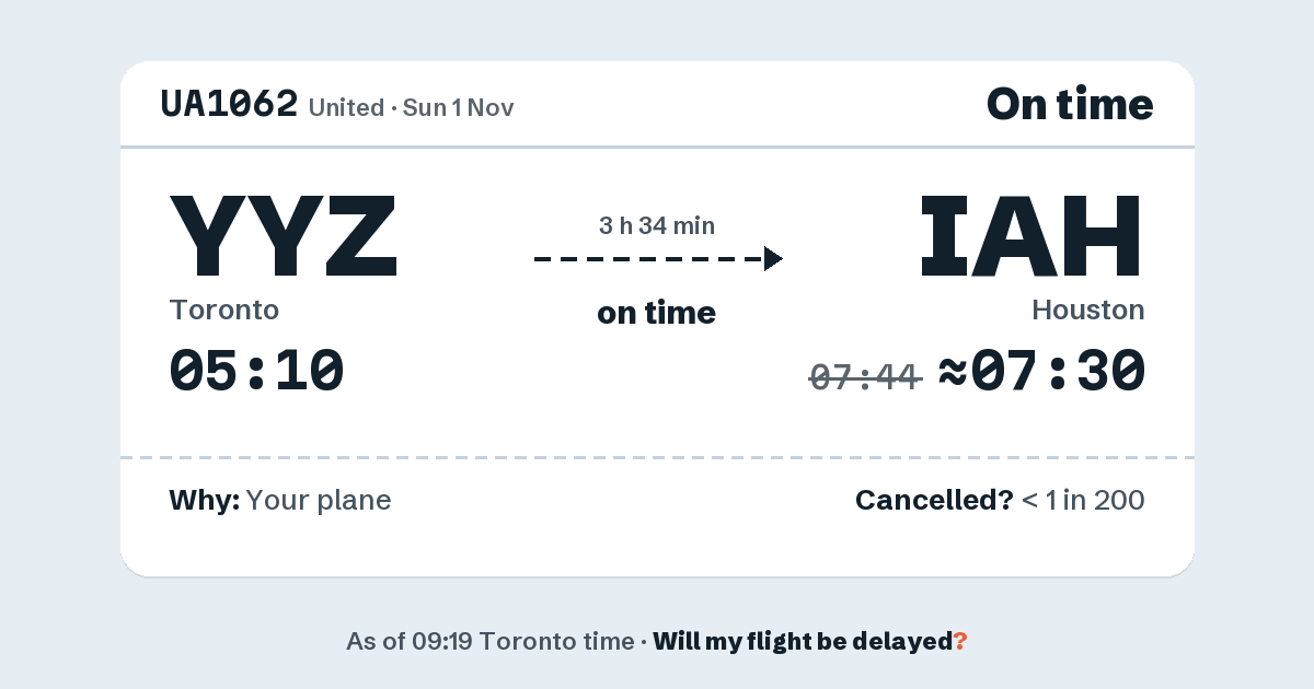 Link preview: UA1062 lands about 07:30
