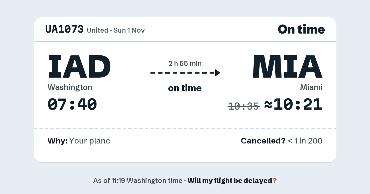 Link preview: UA1073 lands about 10:21