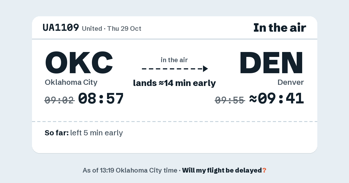 Link preview: UA1109 lands about 09:41