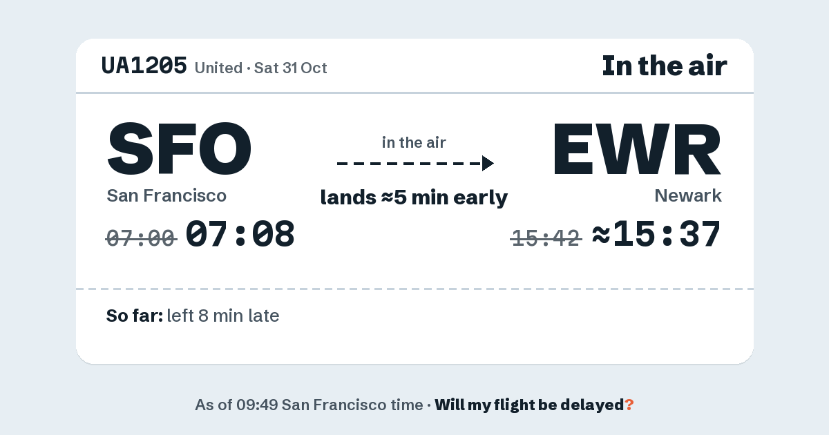 Link preview: UA1205 lands about 15:37