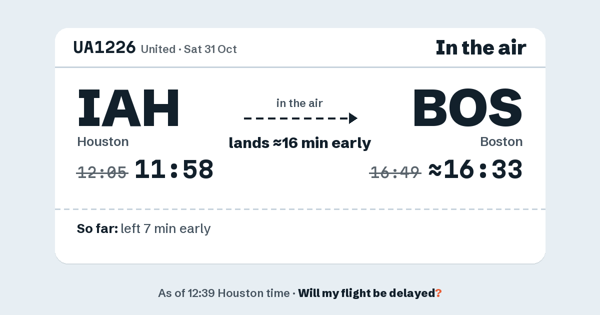 Link preview: UA1226 lands about 16:33
