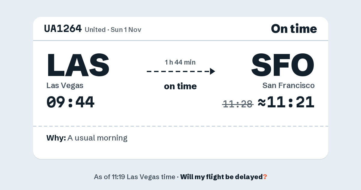 Link preview: UA1264 lands about 11:21