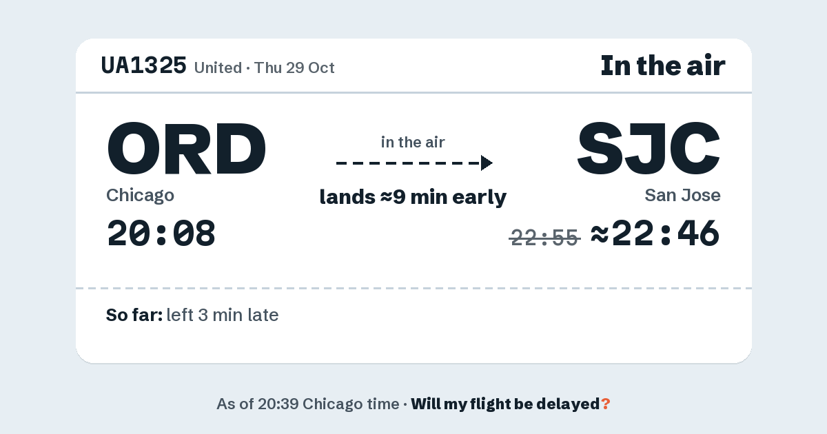 Link preview: UA1325 lands about 22:46
