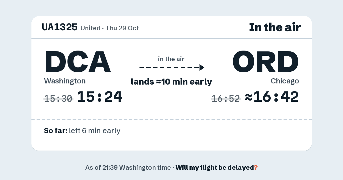 Link preview: UA1325 lands about 16:42