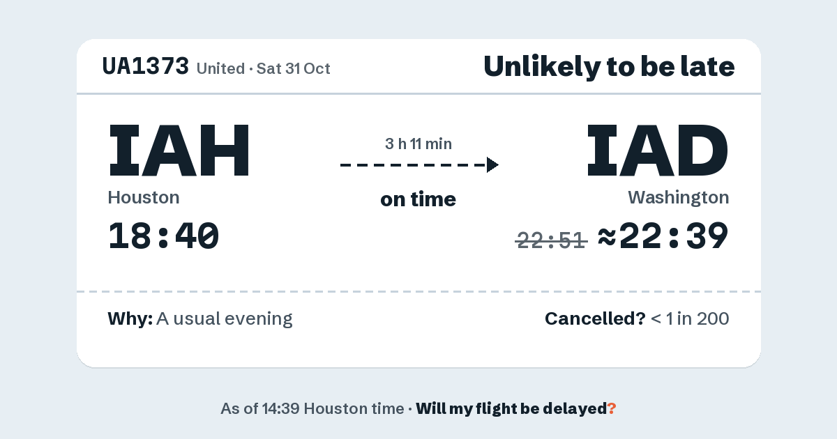 Link preview: UA1373 lands about 22:39