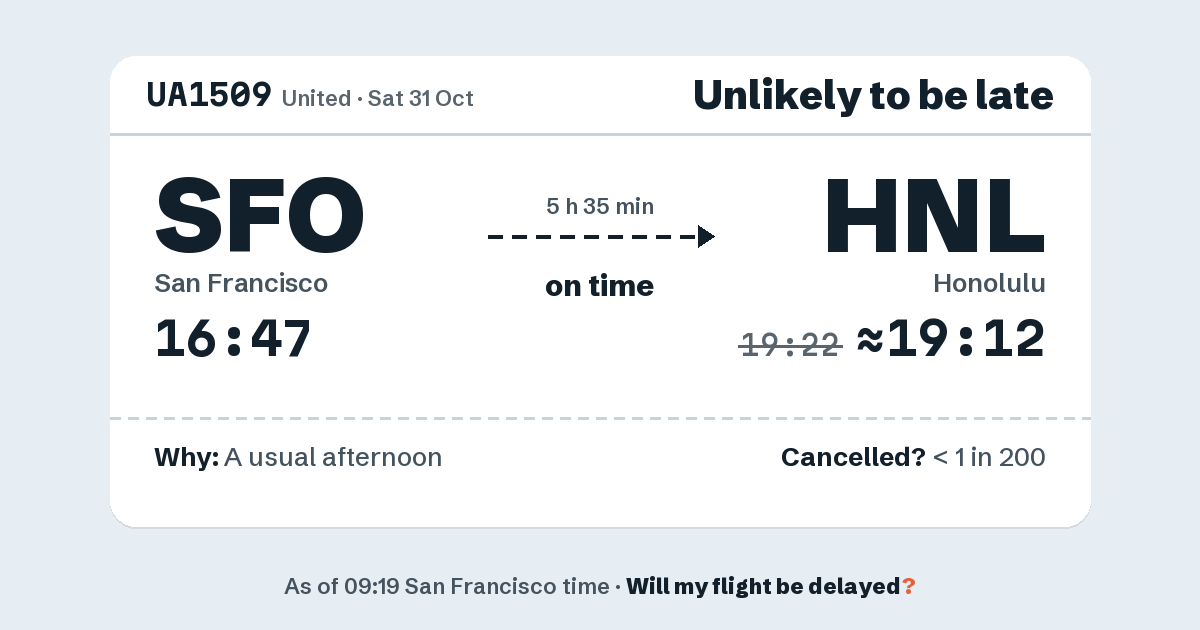 Link preview: UA1509 lands about 19:12
