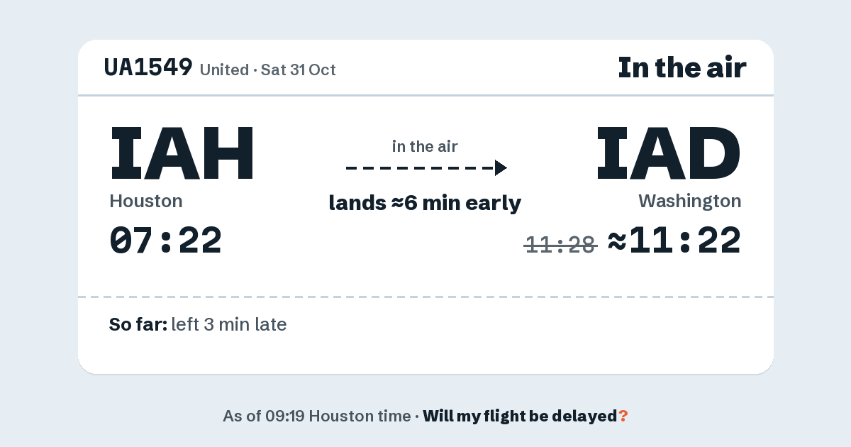 Link preview: UA1549 lands about 11:22