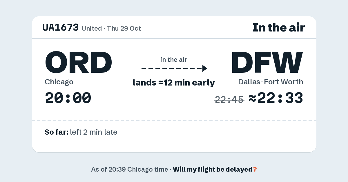Link preview: UA1673 lands about 22:33