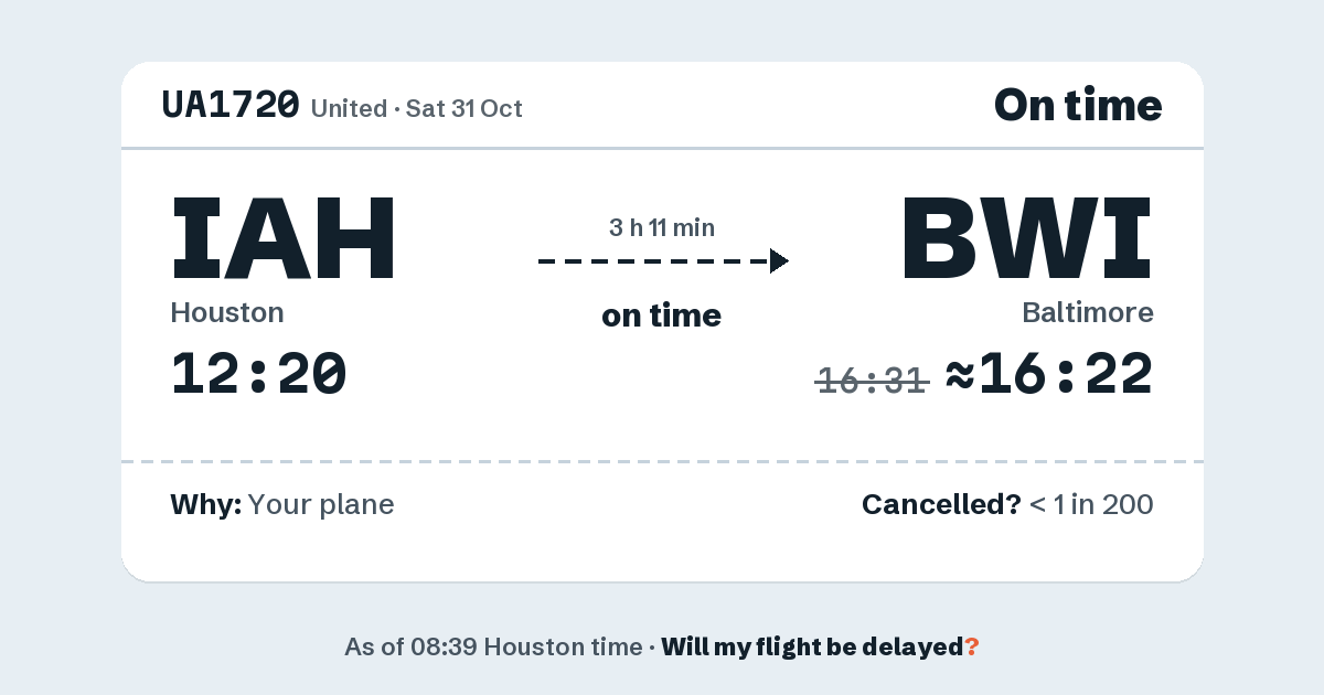 Link preview: UA1720 lands about 16:22