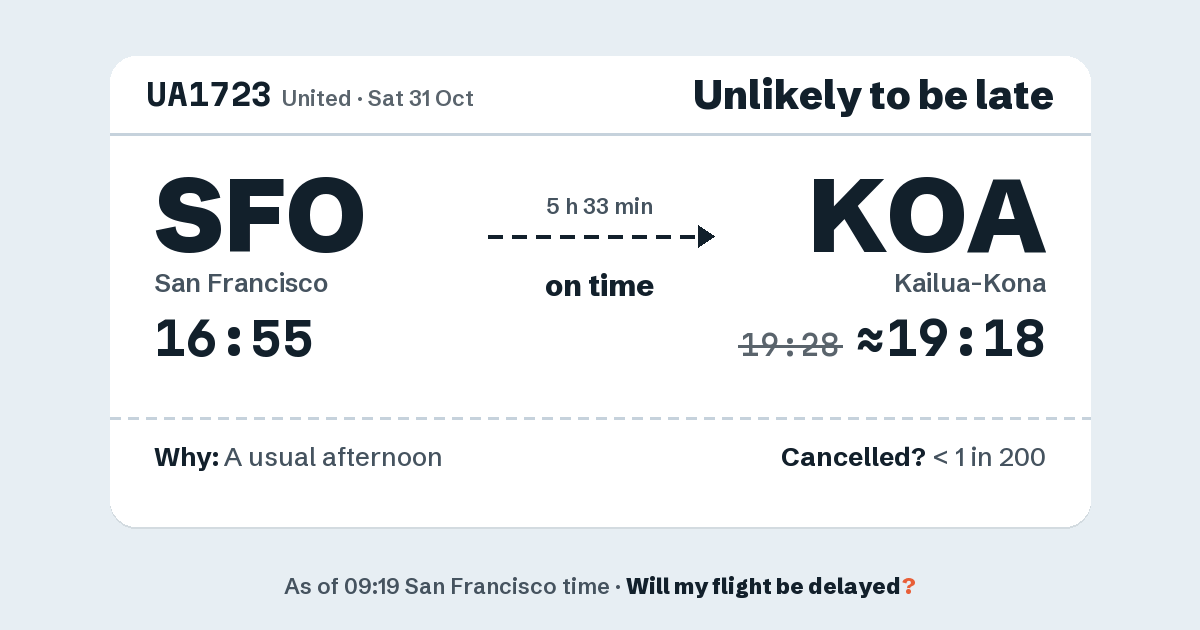 Link preview: UA1723 lands about 19:18