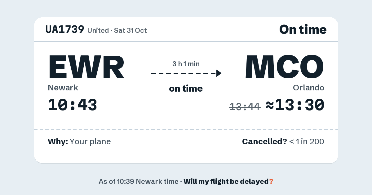 Link preview: UA1739 lands about 13:30