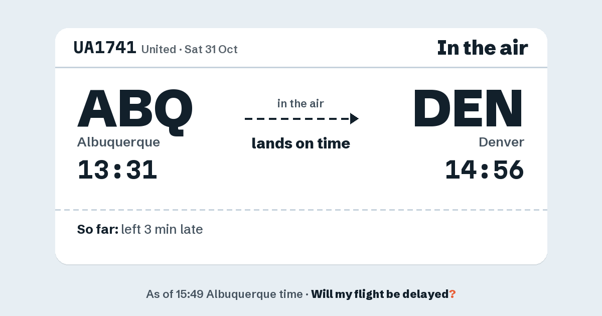 Link preview: UA1741 lands about 14:54