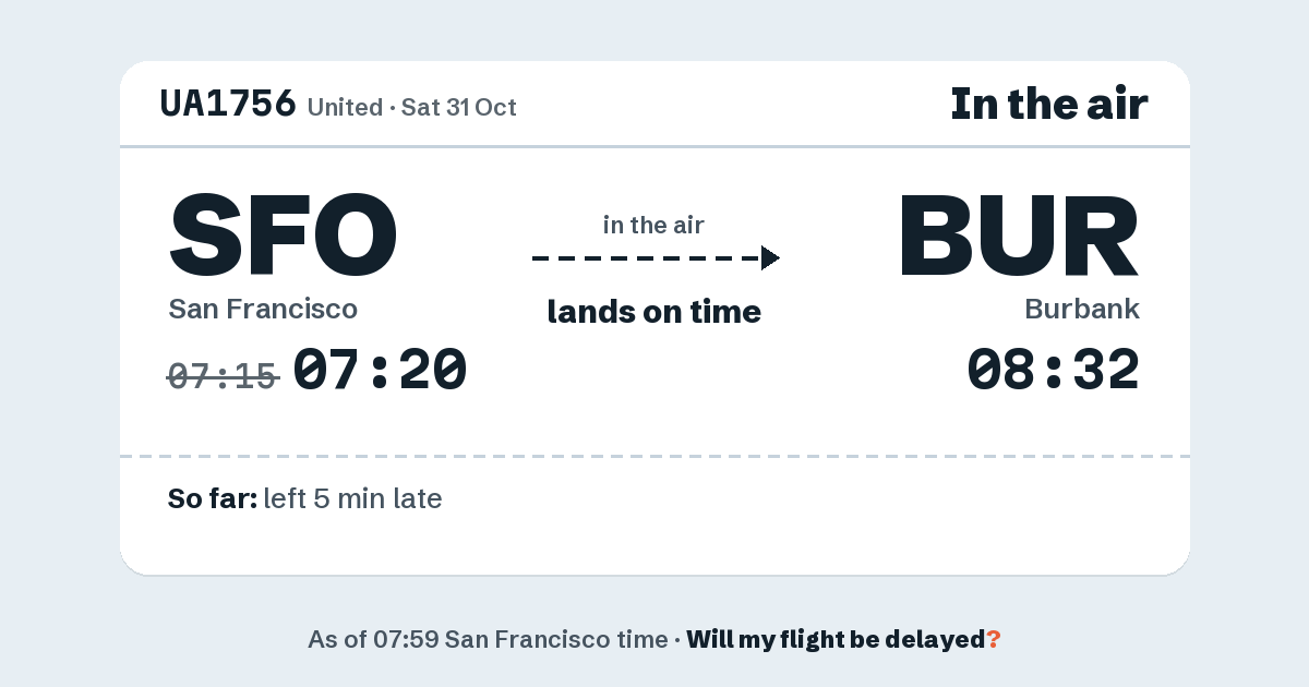 Link preview: UA1756 lands about 08:33