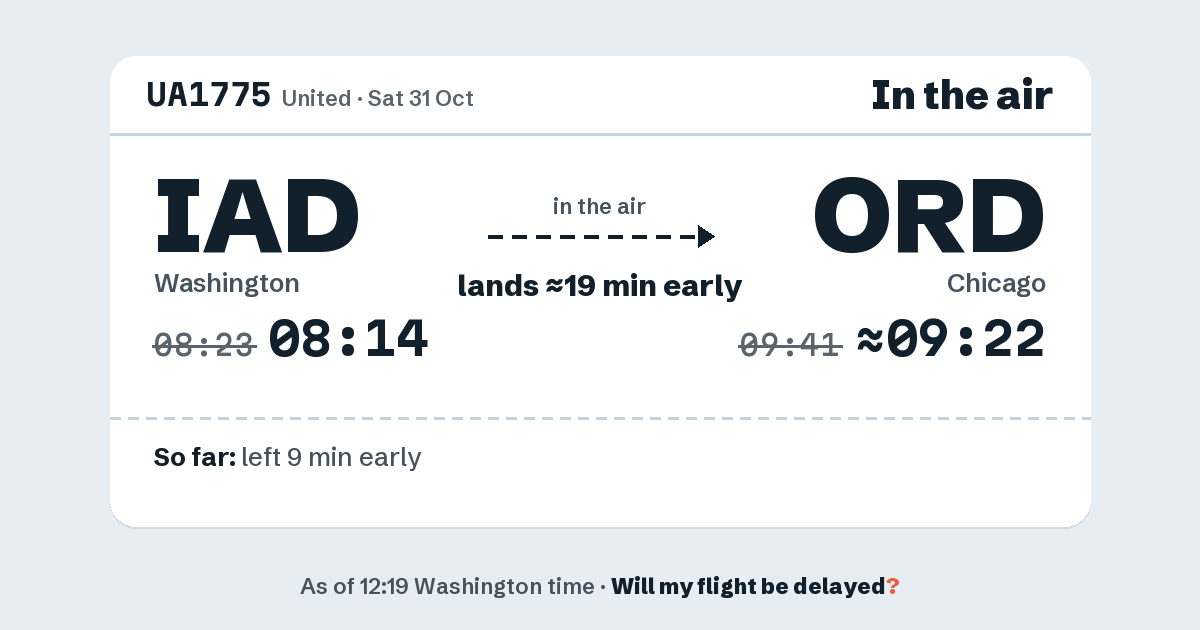 Link preview: UA1775 lands about 09:22