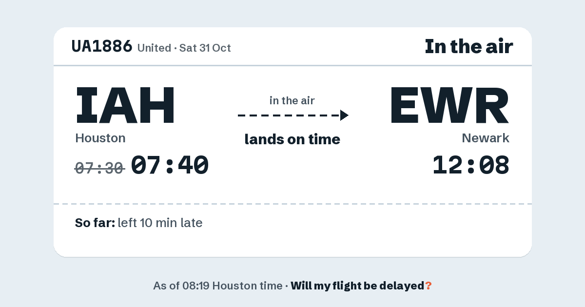 Link preview: UA1886 lands about 12:05