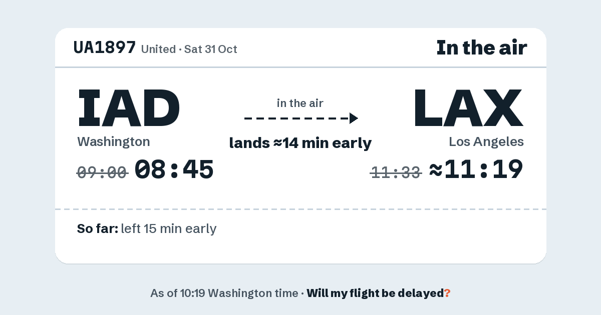 Link preview: UA1897 lands about 11:19