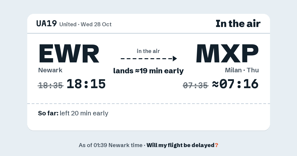Link preview: UA19 lands about 07:16