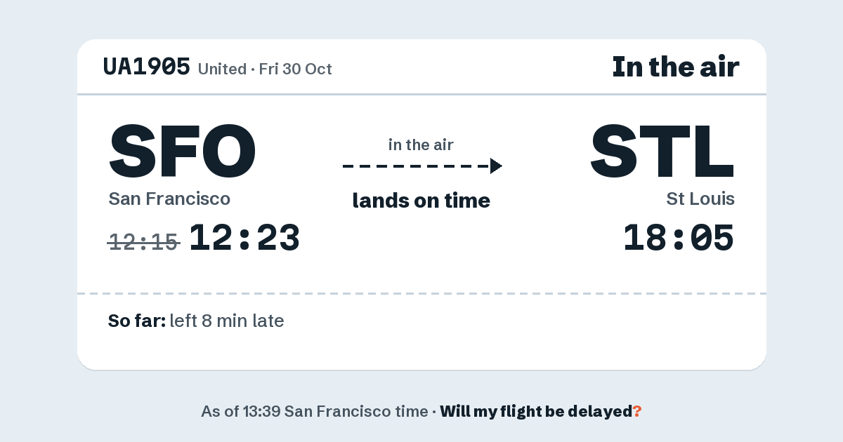 Link preview: UA1905 lands about 18:03