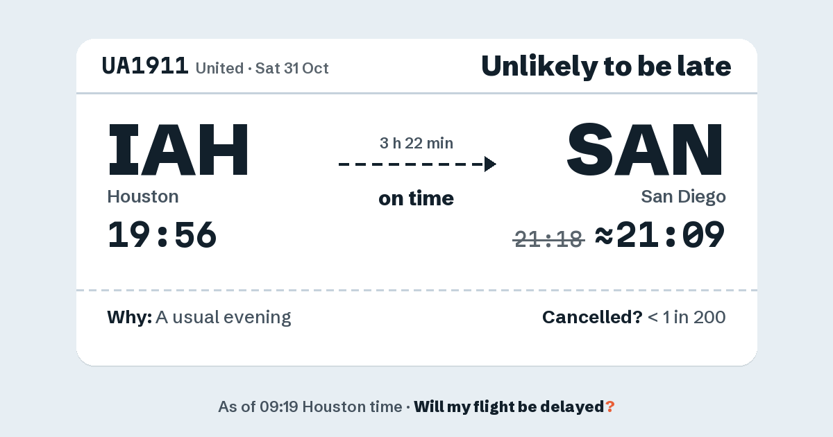 Link preview: UA1911 lands about 21:09