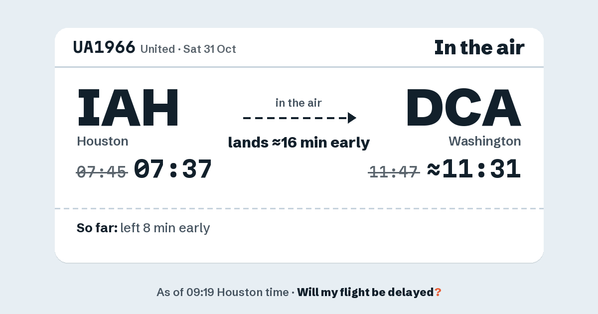 Link preview: UA1966 lands about 11:31
