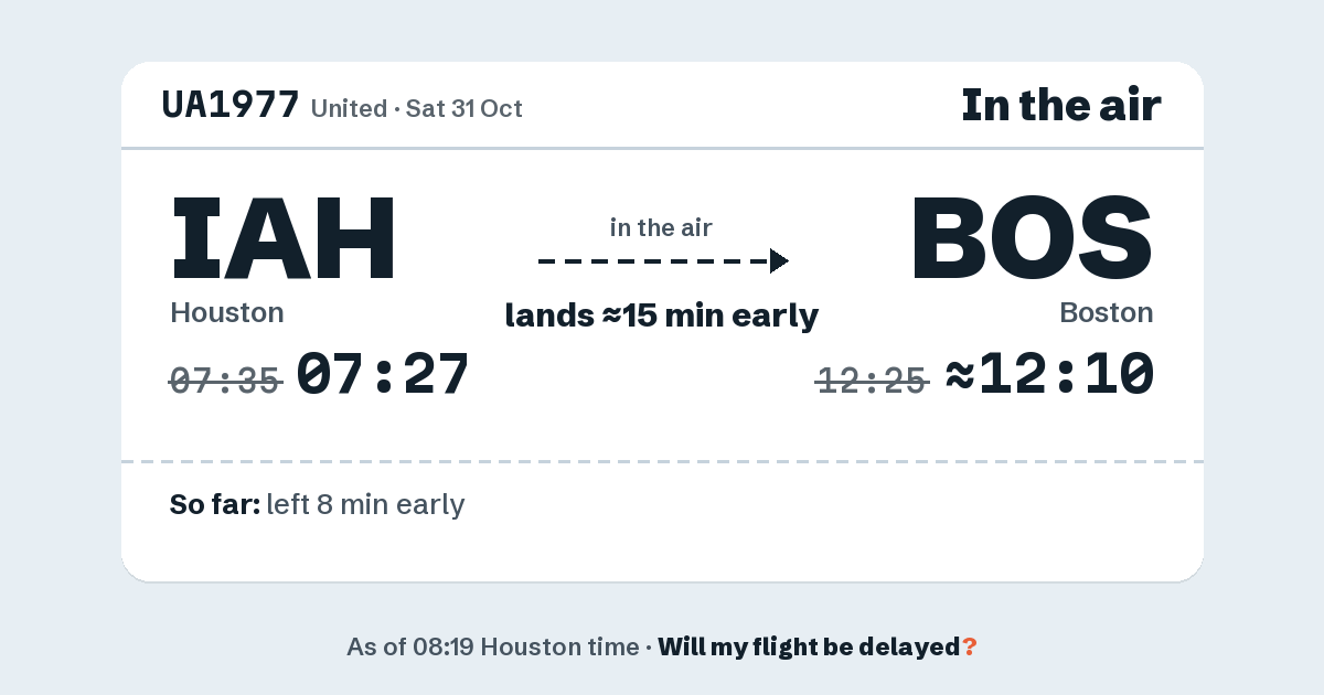 Link preview: UA1977 lands about 12:10
