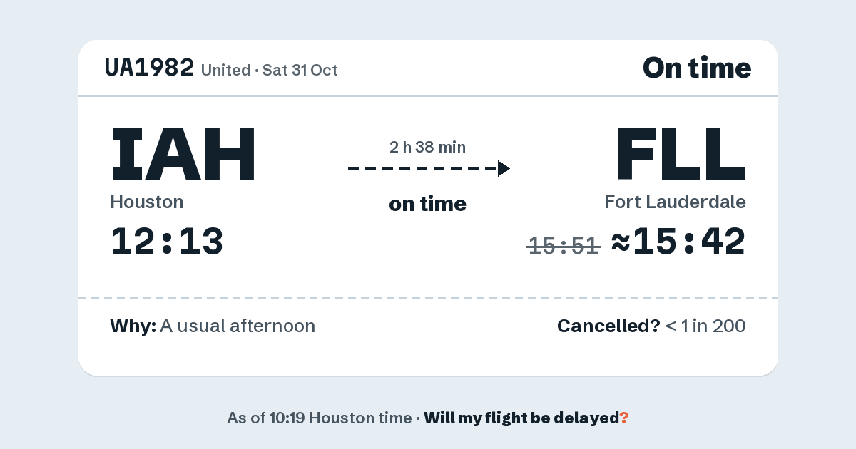 Link preview: UA1982 lands about 15:42