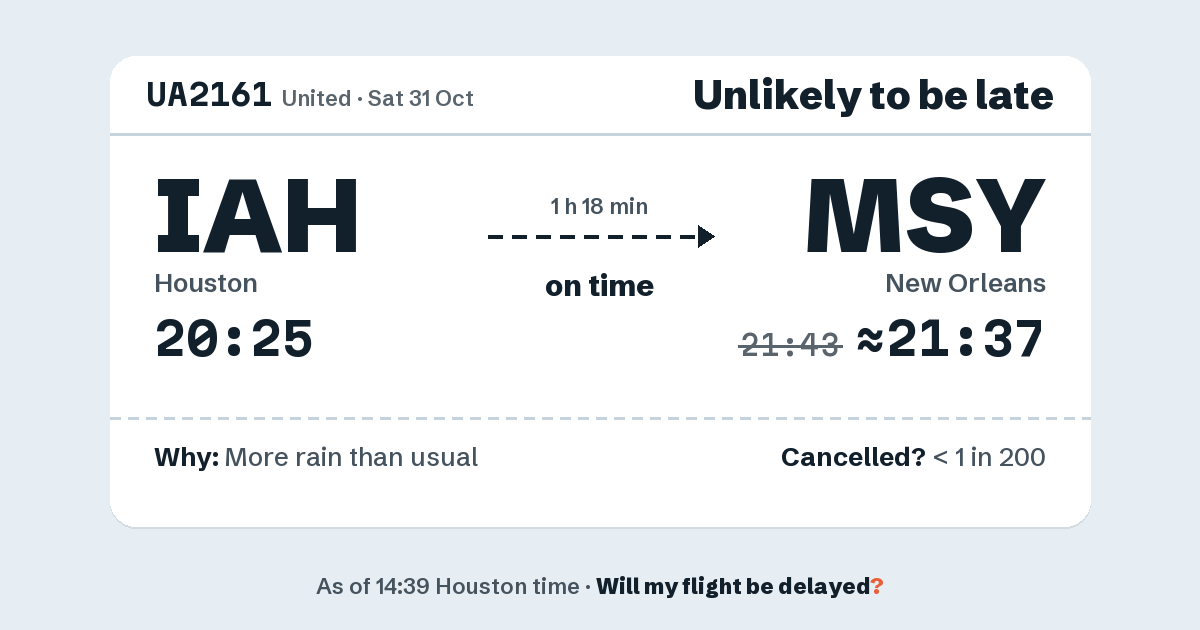 Link preview: UA2161 lands about 21:37