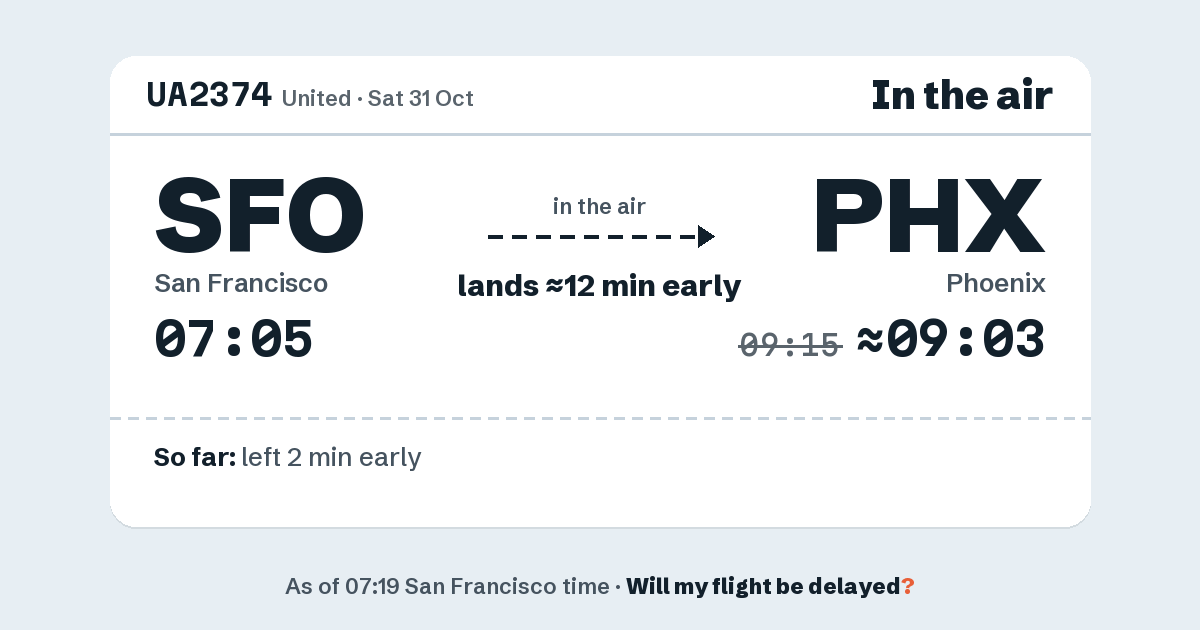 Link preview: UA2374 lands about 09:03
