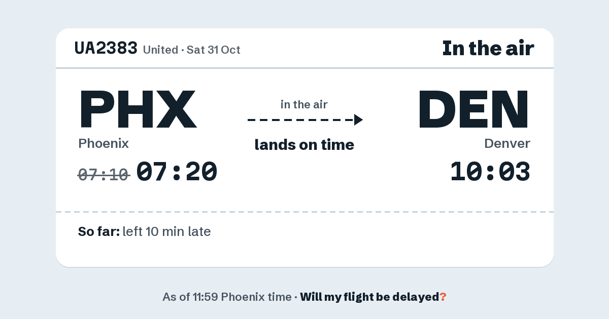 Link preview: UA2383 lands about 10:02