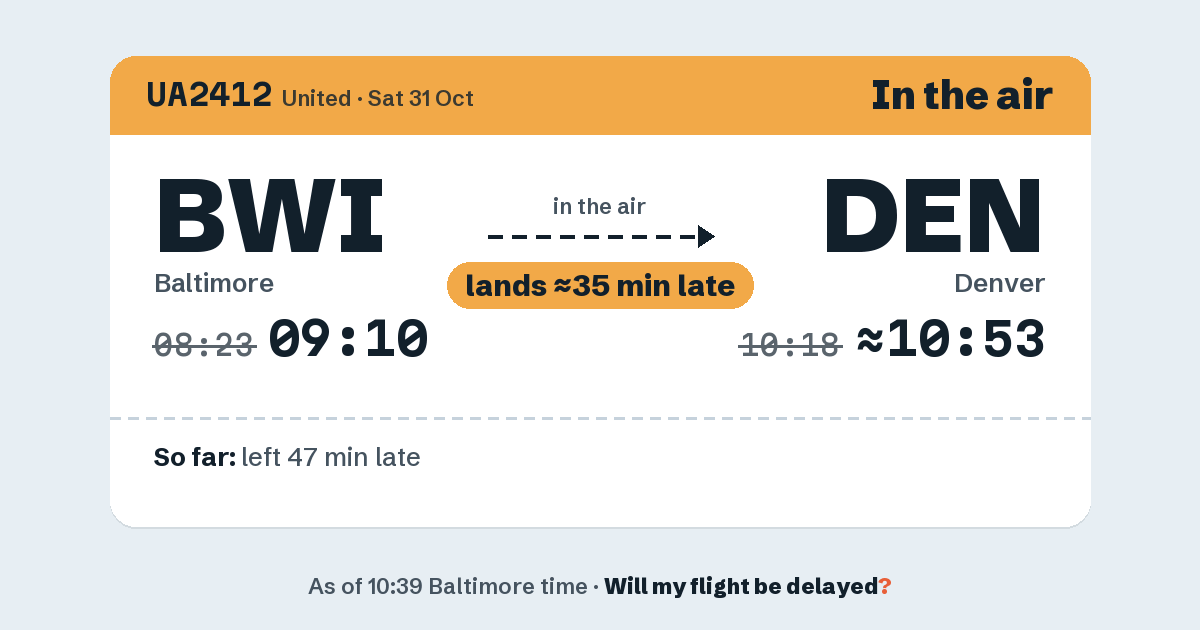 Link preview: UA2412 lands about 10:54
