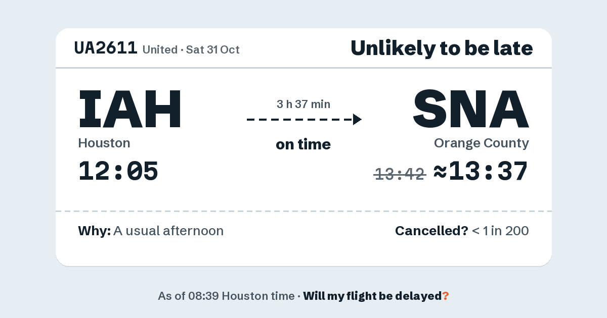 Link preview: UA2611 lands about 13:37