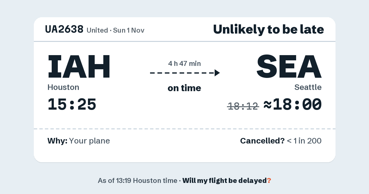 Link preview: UA2638 lands about 18:00