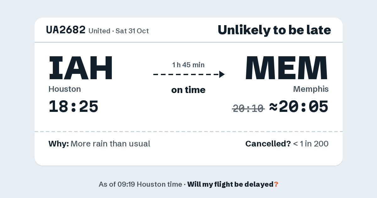 Link preview: UA2682 lands about 20:05