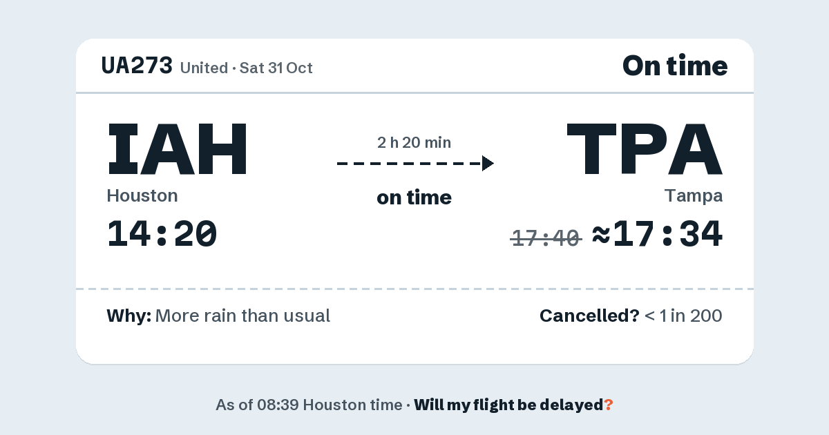 Link preview: UA273 lands about 17:34